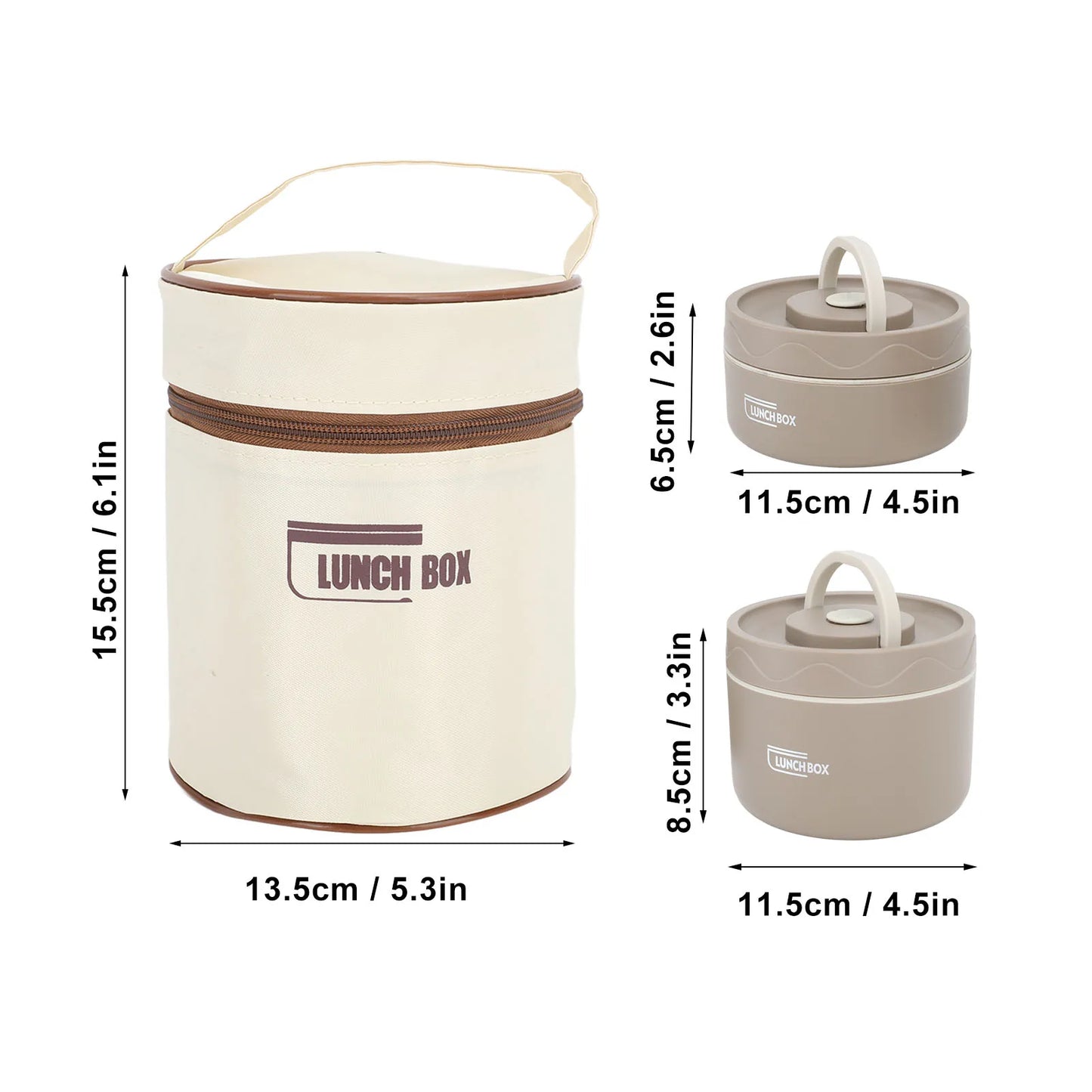 🟢 Portable Insulated Lunch Container Set