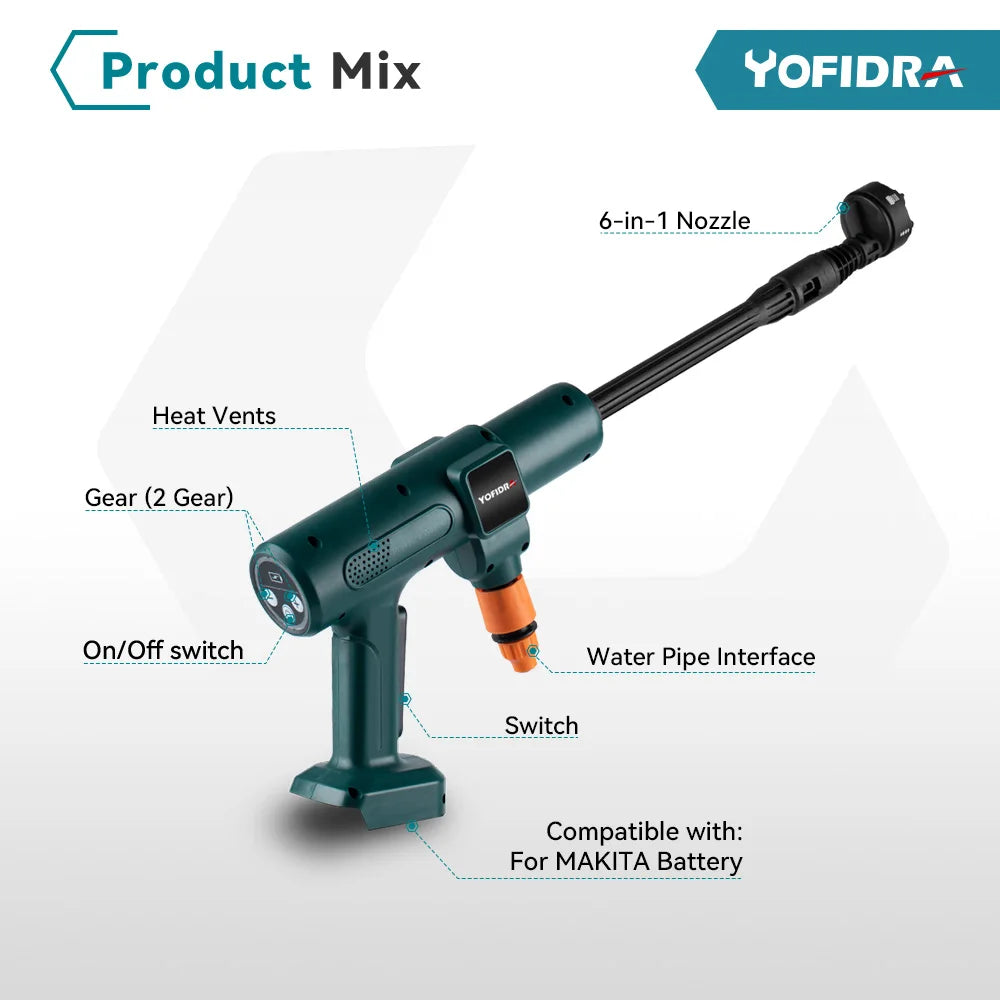 🟢 6 in 1 High Pressure Washer
