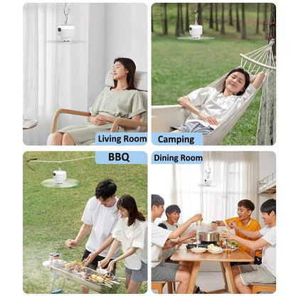 Portable USB Rechargeable Ceiling Fan with Remote Control Light