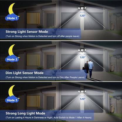 Triple Head Solar Light