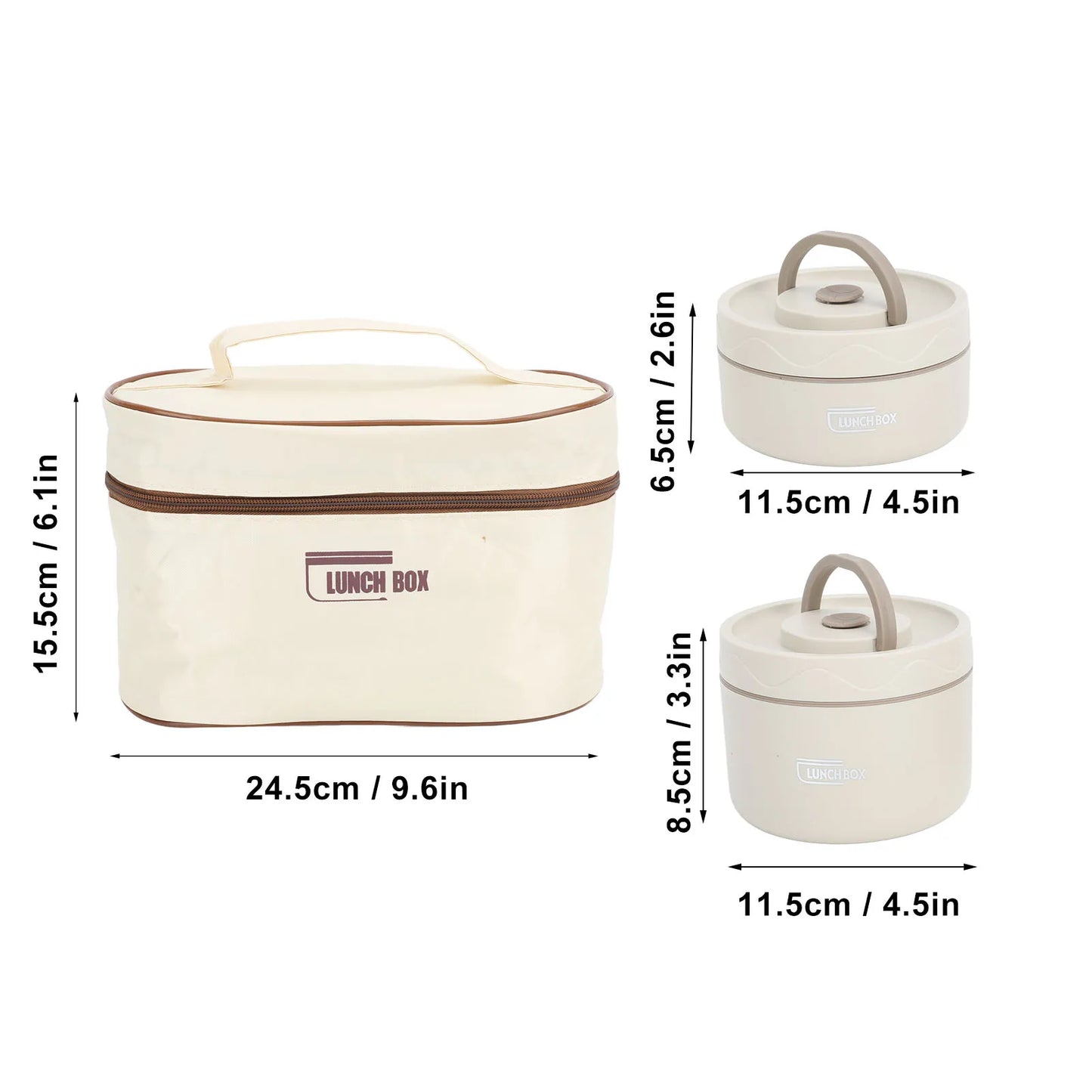 🟢 Portable Insulated Lunch Container Set